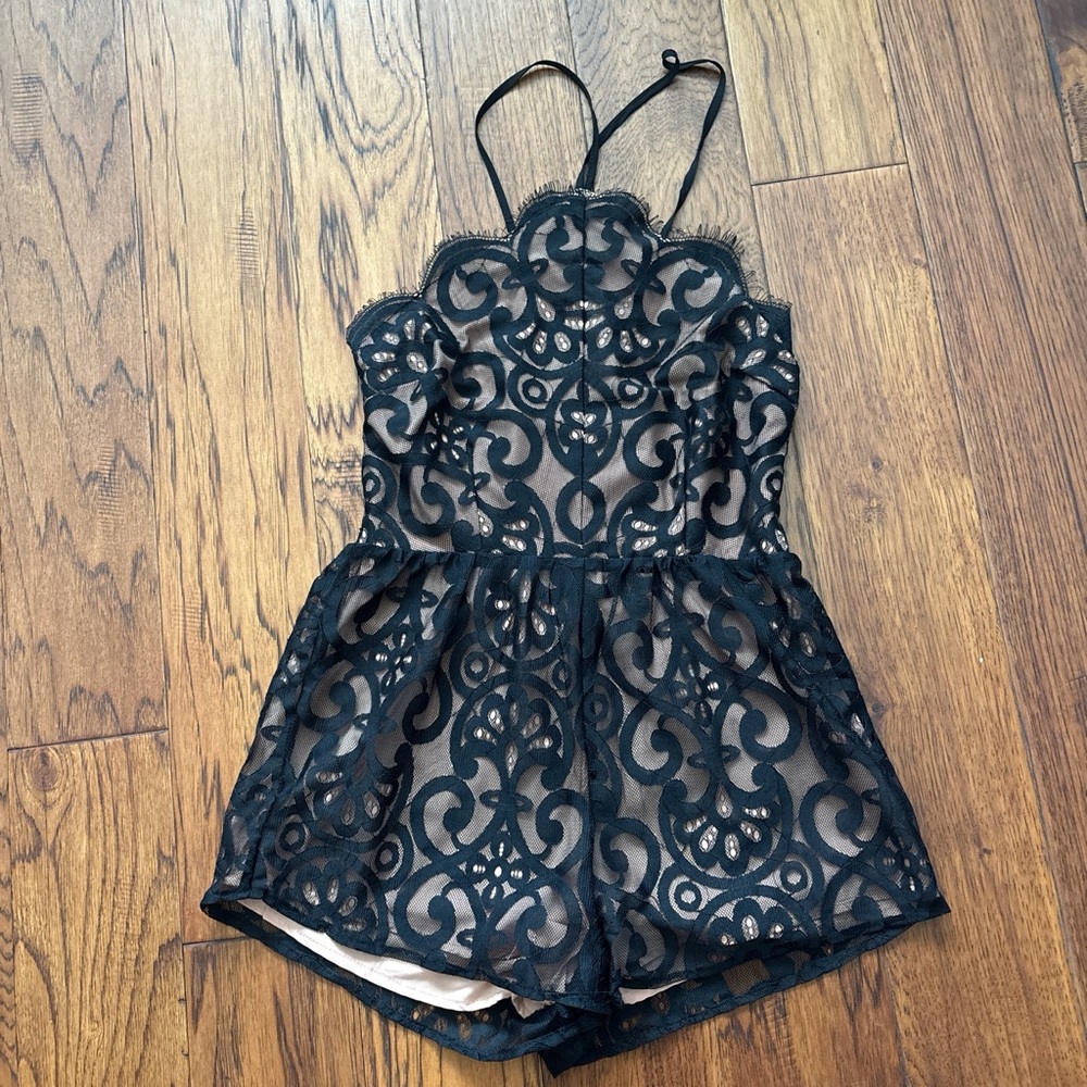 Elegant Black Lace Romper worn once